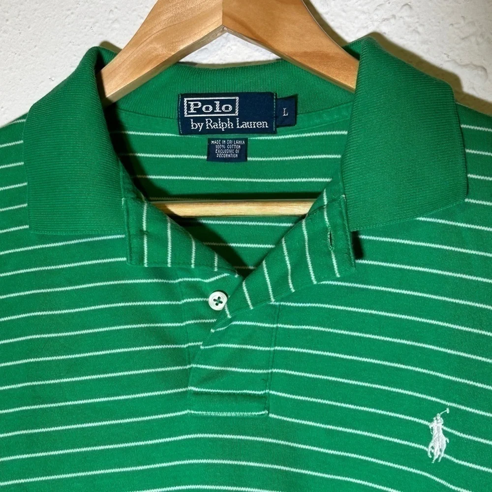 Polo By Ralph Lauren Striped Short Sleeve Polo Top Size Large Men